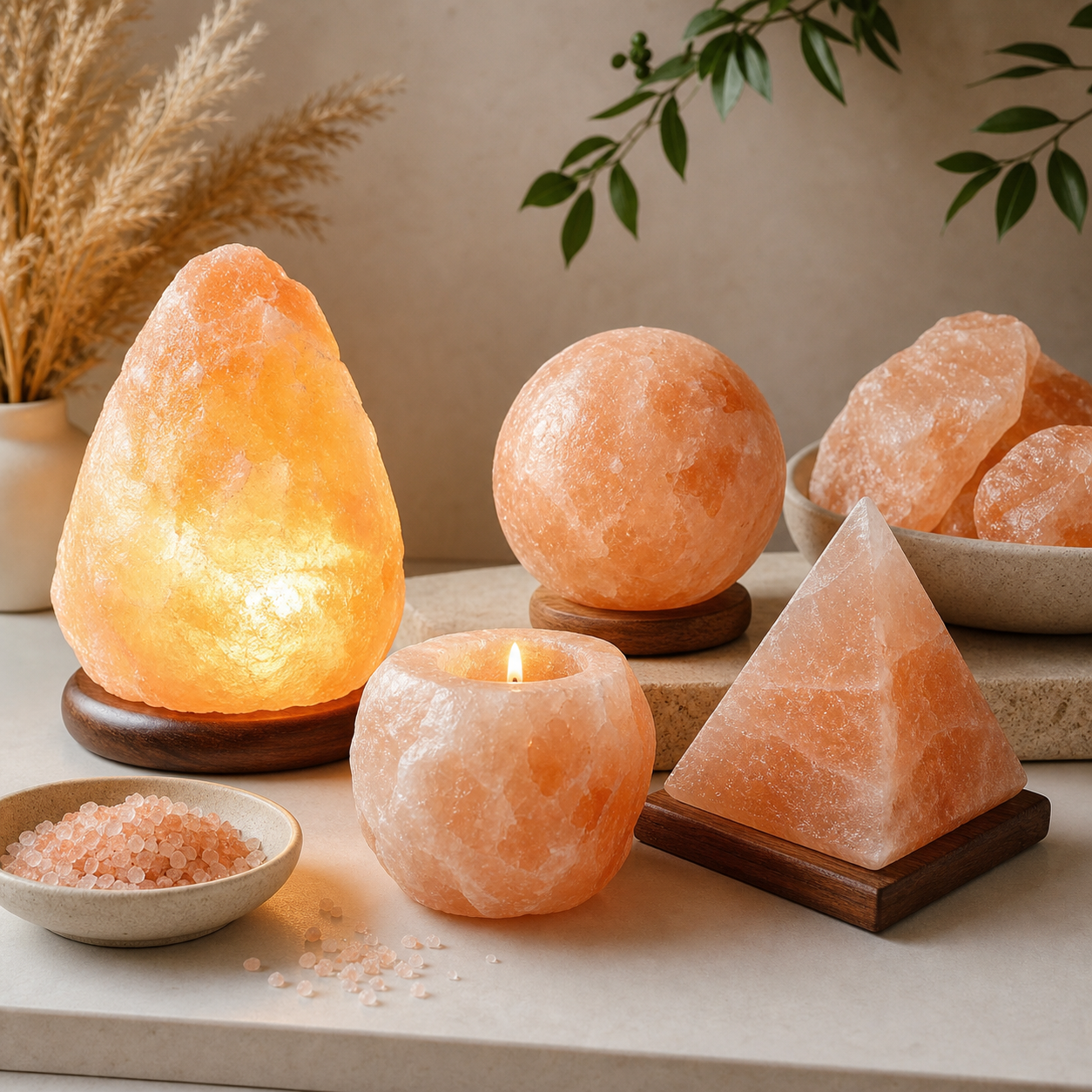 Decorative Himalayan salt product collection